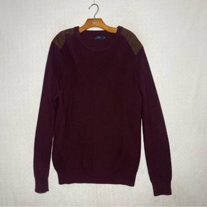 Jcrew Mens Ribbed Woodsman Maroon Long Sleeve Pullover Sweater Size XL